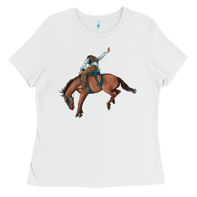 Bucking Bronco Cowboy Rodeo Ladies Tee by Artiststas | Teevron