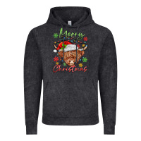 Vintage Black merry christmas cow Vintage Hoodie - MaliasSmallBusiness