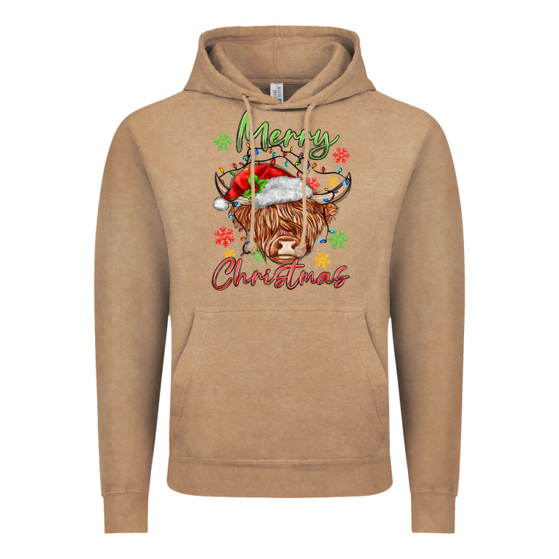 Merry Christmas Cow Vintage Hoodie by MaliasSmallBusiness | Teevron