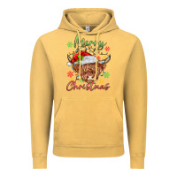 Vintage Mustard merry christmas cow Vintage Hoodie - MaliasSmallBusiness