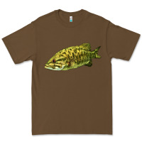 Cacao Smallmouth Bass Fish Illustrations Premium Tee - LillyAllenDesigns