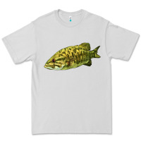 Dove Grey Smallmouth Bass Fish Illustrations Premium Tee - LillyAllenDesigns