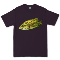 Plum Smallmouth Bass Fish Illustrations Premium Tee - LillyAllenDesigns