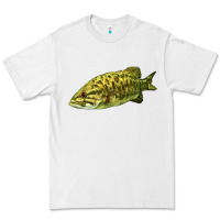 White Smallmouth Bass Fish Illustrations Premium Tee - LillyAllenDesigns