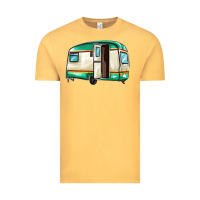 Vintage Mustard caravan Vintage Tee - MaliasSmallBusiness