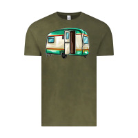 Vintage Olive caravan Vintage Tee - MaliasSmallBusiness