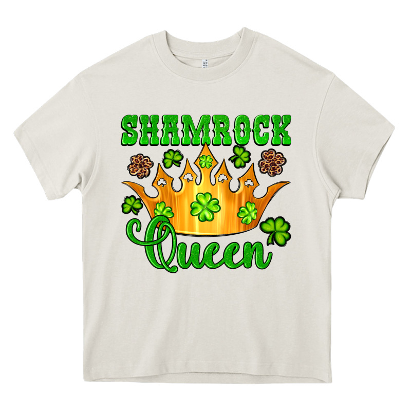 Shamrock Queen Crown Leopard Glitter Heavy Core Tee by Artiststas | Teevron