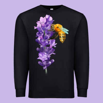Honey Bee With Lavender Fa Element Premium Sweatshirt Designed By Fadigitalartstudio