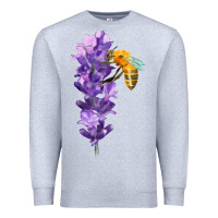 Heather Grey honey bee with lavender fa element Premium Sweatshirt - FaDigitalArtStudio