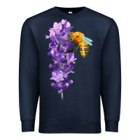 Navy honey bee with lavender fa element Premium Sweatshirt - FaDigitalArtStudio
