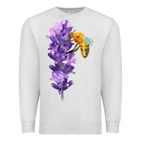 Oatmeal Heather honey bee with lavender fa element Premium Sweatshirt - FaDigitalArtStudio