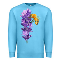 Ocean Blue honey bee with lavender fa element Premium Sweatshirt - FaDigitalArtStudio