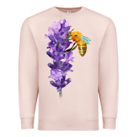 Pale Pink honey bee with lavender fa element Premium Sweatshirt - FaDigitalArtStudio