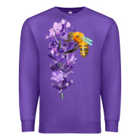 Purple honey bee with lavender fa element Premium Sweatshirt - FaDigitalArtStudio