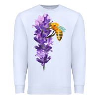 White honey bee with lavender fa element Premium Sweatshirt - FaDigitalArtStudio
