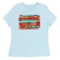 Baby Blue christmas background Ladies Tee - AdoDesignShop