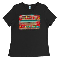 Black christmas background Ladies Tee - AdoDesignShop
