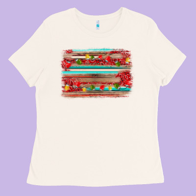 Christmas Background Ladies Tee Designed By Adodesignshop