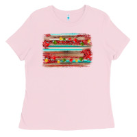 Bubblegum Pink christmas background Ladies Tee - AdoDesignShop