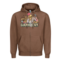 Chestnut game day baseball leopard Zipper Hoodie - HowdyJamesFarm