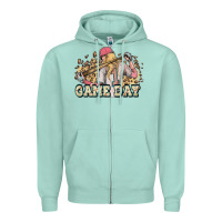 Seafoam game day baseball leopard Zipper Hoodie - HowdyJamesFarm