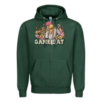 Sports Green game day baseball leopard Zipper Hoodie - HowdyJamesFarm
