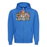 True Royal game day baseball leopard Zipper Hoodie - HowdyJamesFarm