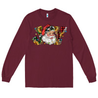 Burgundy santa joy with sunflowers Long Sleeve Tee - RanaPortraitStore
