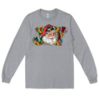 Heather Grey santa joy with sunflowers Long Sleeve Tee - RanaPortraitStore