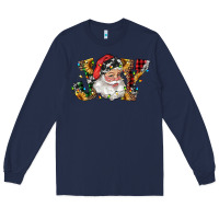 Navy santa joy with sunflowers Long Sleeve Tee - RanaPortraitStore