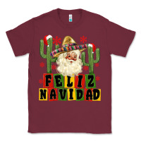 Burgundy feliz navidad mexican santa Classic Tee - MaliasSmallBusiness