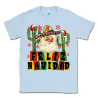 Dusty Blue feliz navidad mexican santa Classic Tee - MaliasSmallBusiness