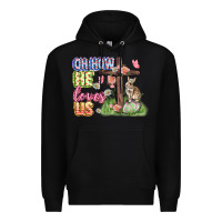 Black Oh how he loves us Easter Day Premium Hoodie - CowGirlArtShop