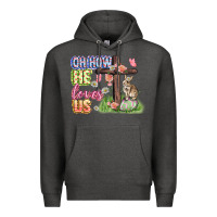 Charcoal Heather Oh how he loves us Easter Day Premium Hoodie - CowGirlArtShop