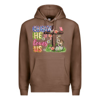 Chestnut Oh how he loves us Easter Day Premium Hoodie - CowGirlArtShop