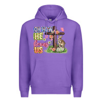 Purple Oh how he loves us Easter Day Premium Hoodie - CowGirlArtShop