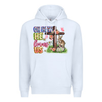 White Oh how he loves us Easter Day Premium Hoodie - CowGirlArtShop