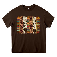 Chocolate Brown serape sunflower cowhide leopard brushstroke Heavy Core Tee - AdoDesignShop