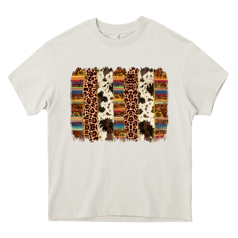 Serape Sunflower Cowhide Leopard Brushstroke Heavy Core Tee by AdoDesignShop | Teevron