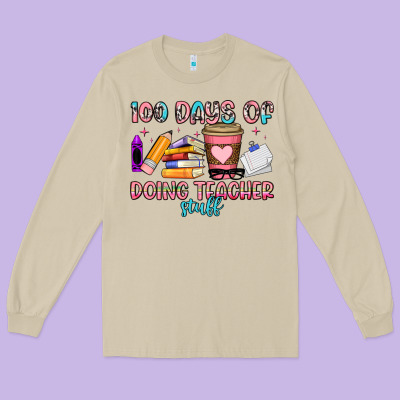 100 Days Of Doing Teacher Stuff Long Sleeve Tee Designed By Artiststas