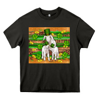 Asphalt st patricks goat family shamrock gold serape leopard glitter wooden tu Heavy Core Tee - Artiststas