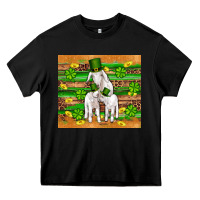 Black st patricks goat family shamrock gold serape leopard glitter wooden tu Heavy Core Tee - Artiststas