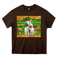 Chocolate Brown st patricks goat family shamrock gold serape leopard glitter wooden tu Heavy Core Tee - Artiststas