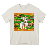 Cream st patricks goat family shamrock gold serape leopard glitter wooden tu Heavy Core Tee - Artiststas