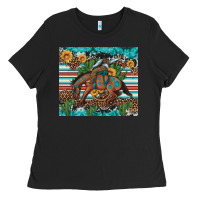 Bucking Bronco Cowboy Rodeo Cactus And Sunflowers Ladies Tee | Teevron