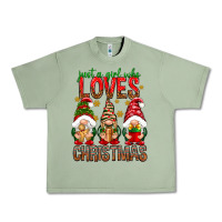 Oil Green Just a girl who loves Christmas Urban Heavy Tee - NancyCooperArtShop