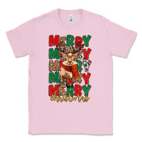 Bubblegum Pink merry christmas reindeer Classic Tee - MaliasSmallBusiness