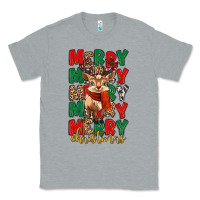 Heather Grey merry christmas reindeer Classic Tee - MaliasSmallBusiness