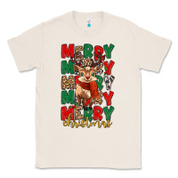 Natural merry christmas reindeer Classic Tee - MaliasSmallBusiness