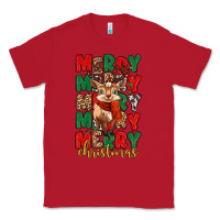 Red merry christmas reindeer Classic Tee - MaliasSmallBusiness